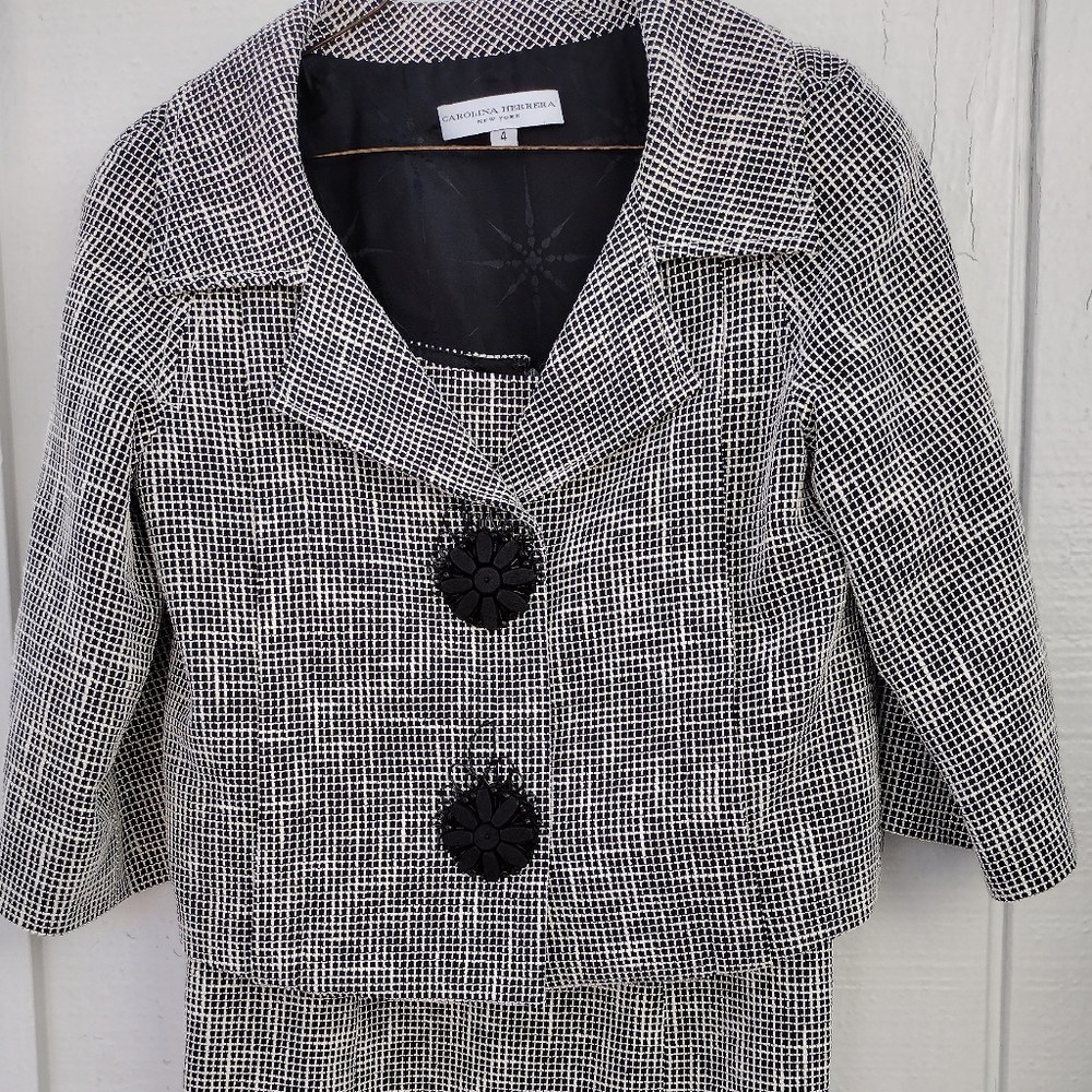 Carolina Herrera Dress Suit Black and White